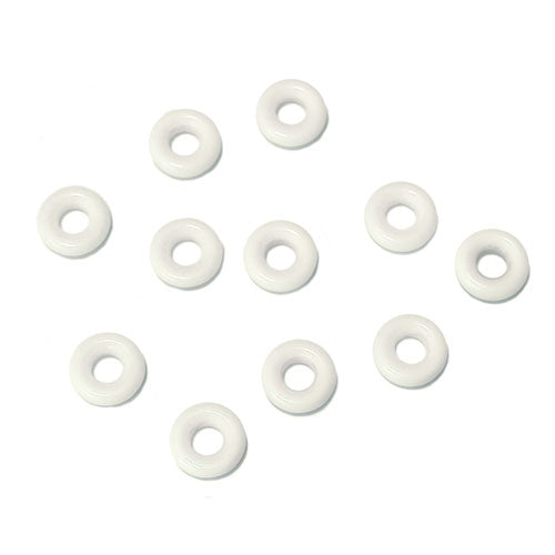9mm White Glass Rings / 100 Pack / 9mm OD - 3mm ID / Czech glass beads