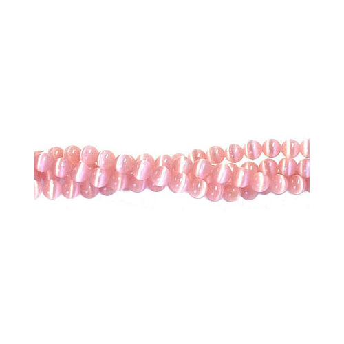 Light Pink Round Fiber Optic Beads / special effect cat's eye jewelry beads