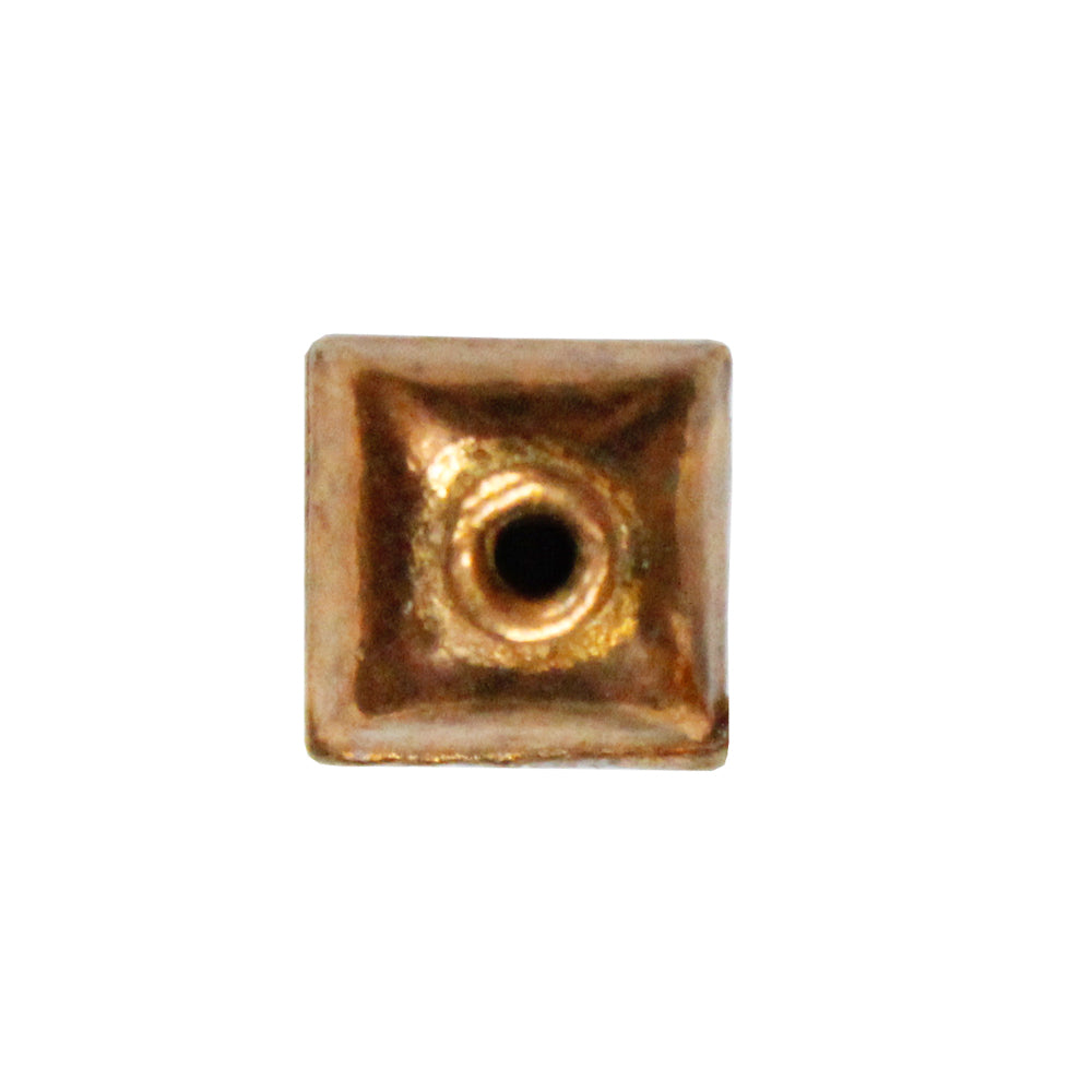Double Cone Puff Bead Antique Copper / 9 x 8 x 8mm / shaped like two puffed cones turned together with a smooth surface