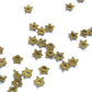 Star Spacer Bead Antique Brass / 4 long x 8mm diameter with 3mm thread hole / beaded concave five pointed star shape