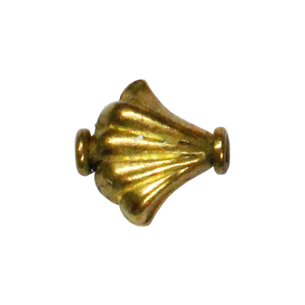 Fan Bead Antique Brass / 11 x 11 x 6mm / shaped like a five segmented fan