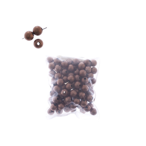 6mm Antique Copper Round Beads / 100 Pack / smooth round beads / 2mm thread hole