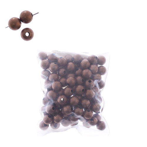 8mm Antique Copper Round Beads / 100 Pack / smooth round beads / 2.3mm thread hole
