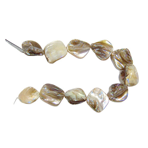 NATURAL Nugget Shell Beads / 8 Inch Strand / permanently dyed glossy