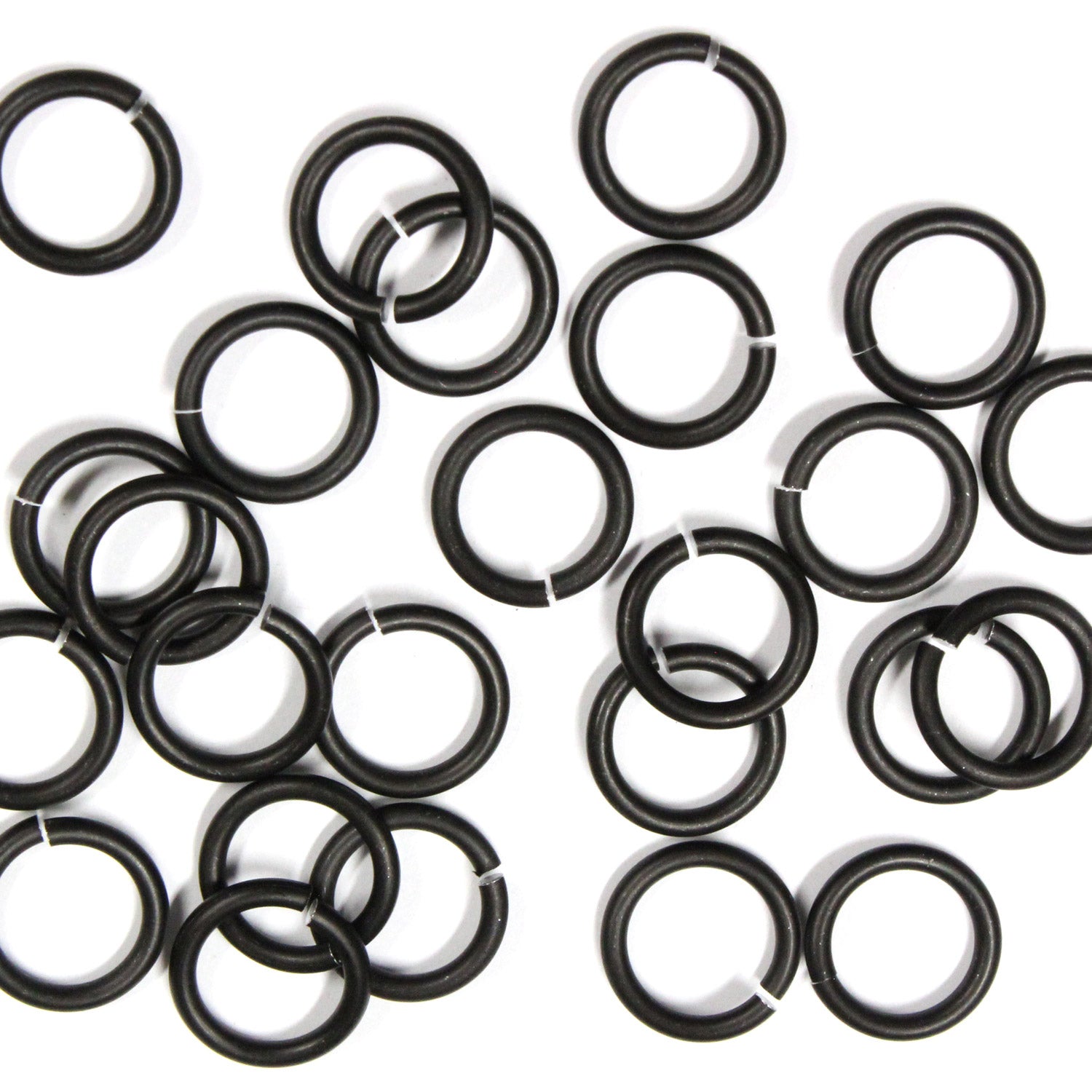 MATTE BLACK 10mm 12 GA Jump Rings