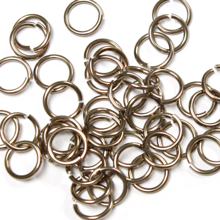 SHINY CHAMPAGNE 7mm 16 GA AWG Jump Rings / sawcut round open anodized aluminum