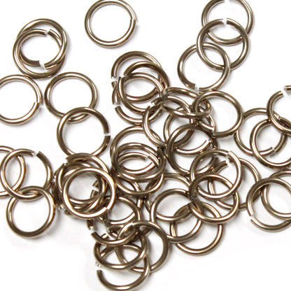 SHINY CHAMPAGNE 7mm 16 GA AWG Jump Rings / sawcut round open anodized aluminum