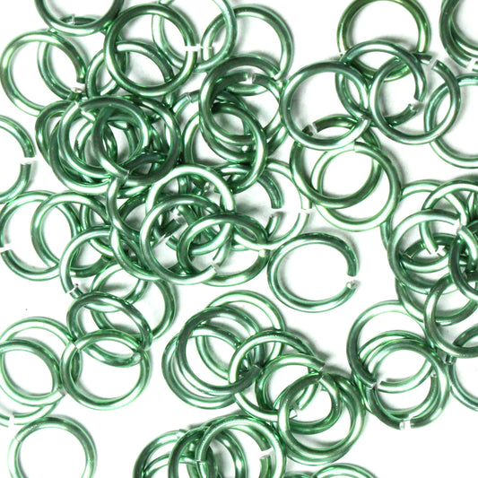 SHINY DARK SEAFOAM GREEN 7mm 16 GA AWG Jump Rings