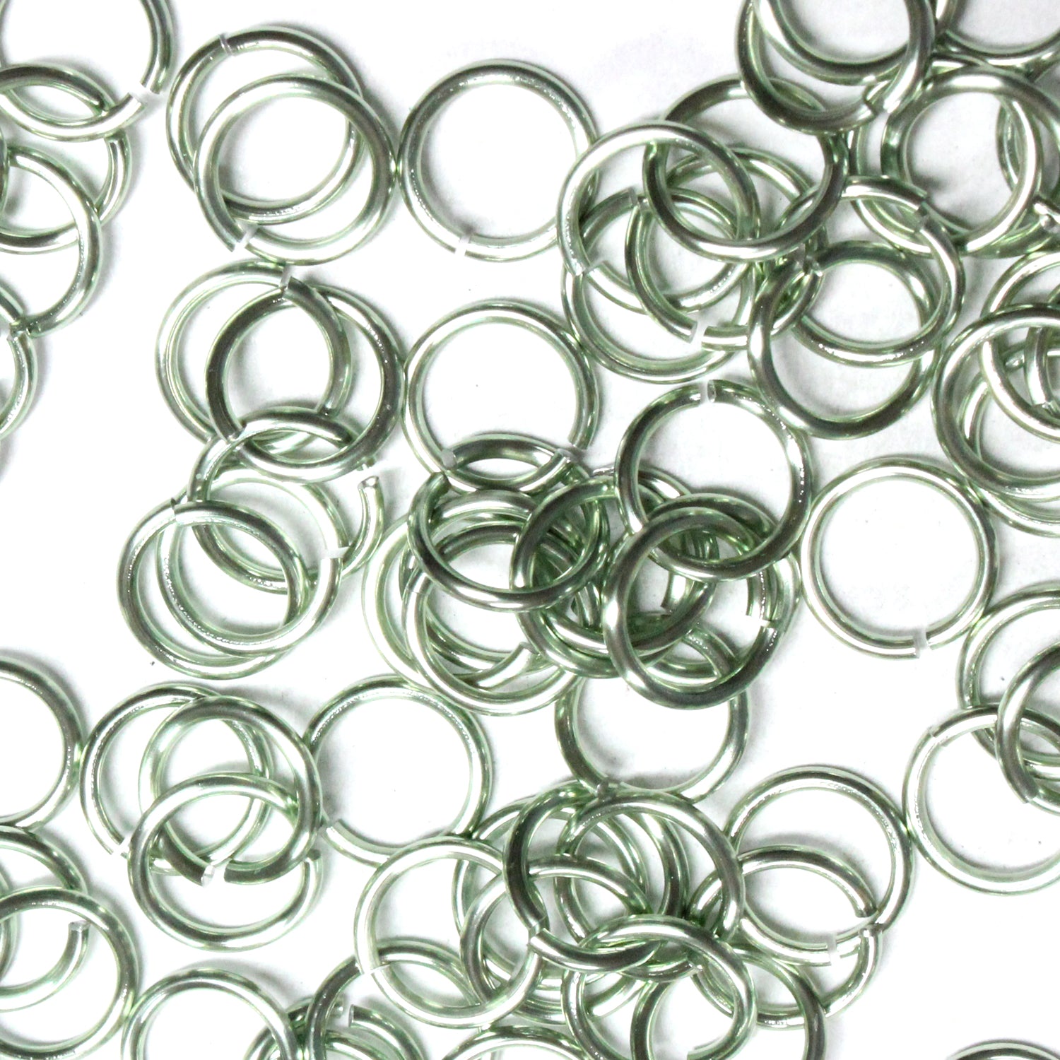 SHINY LIGHT SEAFOAM GREEN 7mm 16 GA AWG Jump Rings