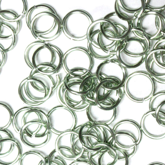 SHINY LIGHT SEAFOAM GREEN 7mm 16 GA AWG Jump Rings