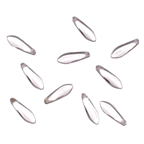 Crystal Clear Dagger Beads / 25 Pack / 15 x 6mm Czech glass jewelry beads