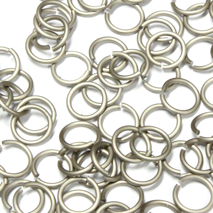 MATTE CHAMPAGNE 7mm 16 GA AWG Jump Rings / 5 Gram Pack (approx 70) / sawcut round open anodized aluminum