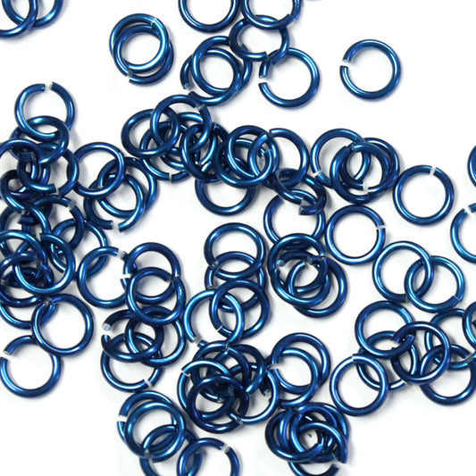 SHINY ROYAL BLUE 4mm 18 GA AWG Jump Rings