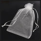 White Organza Bag / 15 x 10 cm / sold individually / drawstring closure