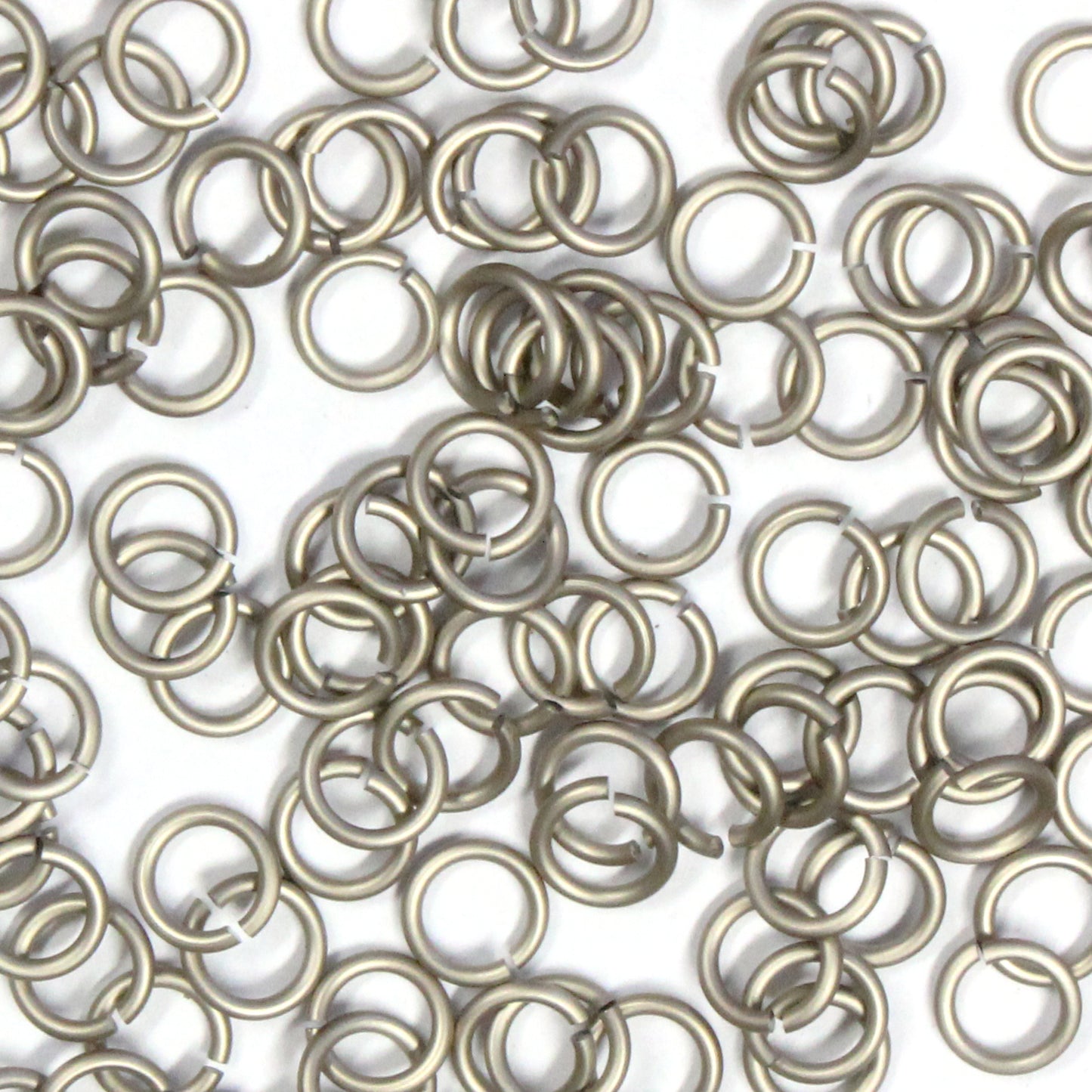 MATTE CHAMPAGNE 4mm 18 GA AWG Jump Rings / 5 Gram Pack (approx 150) / sawcut round open anodized aluminum