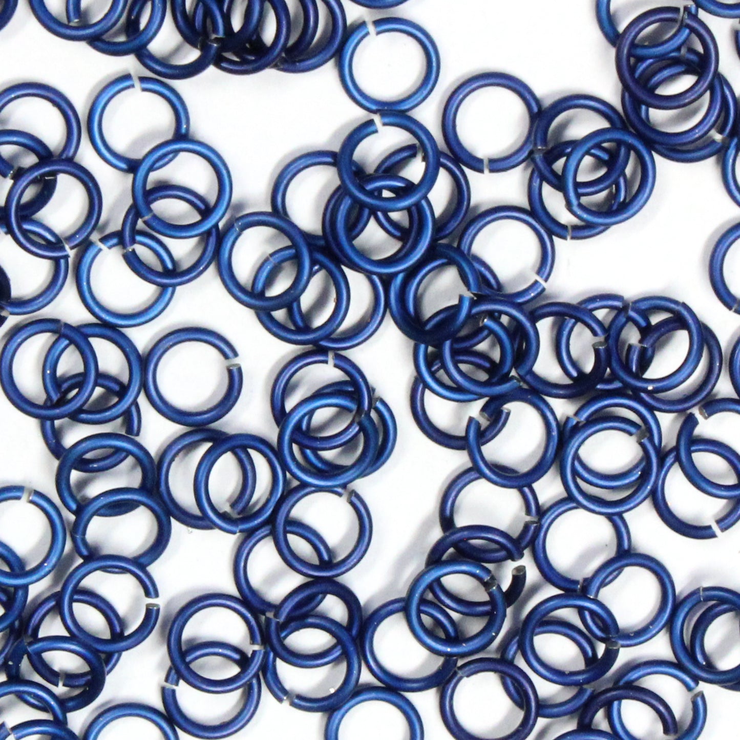 MATTE ROYAL BLUE 4mm 18 GA AWG Jump Rings / 5 Gram Pack (approx 150) / sawcut round open anodized aluminum