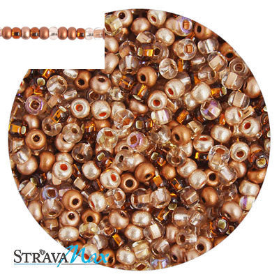6/0 COPPER MEGA MIX Seed Beads / sold in 1 ounce packs / Preciosa Czech Glass