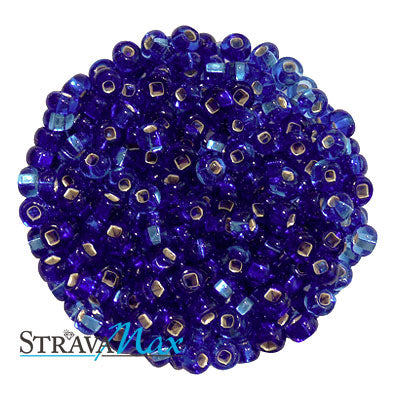 6/0 BLUE / SAPPHIRE SILVER LINED MIX Seed Beads / Preciosa Czech Glass