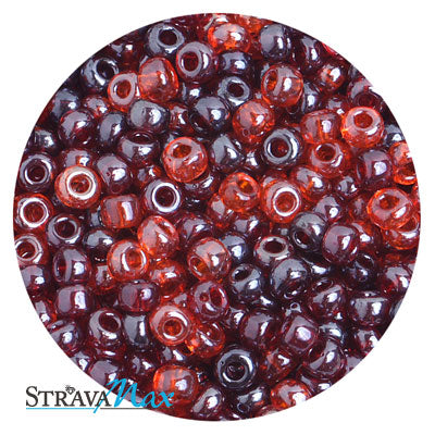6/0 RED LUSTER MIX Seed Beads / sold in 1 ounce packs / Preciosa Czech Glass