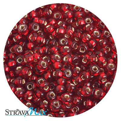 6/0 RED SILVER LINED Seed Beads / sold in 1 ounce packs / Preciosa Czech Glass