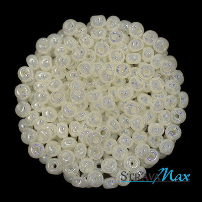 6/0 CEYLON PEARL WHITE Seed Beads / sold in 1 ounce packs / Preciosa Czech Glass