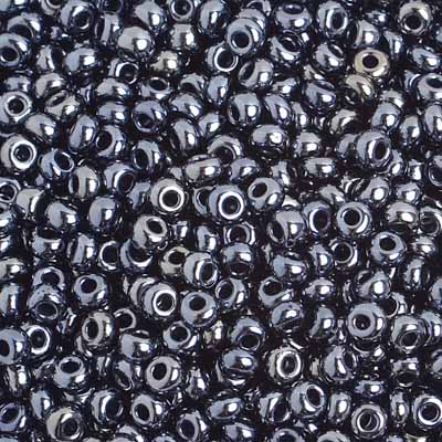 6/0 METALLIC  GUNMETAL Seed Beads / sold in 1 ounce packs / Preciosa Czech Glass