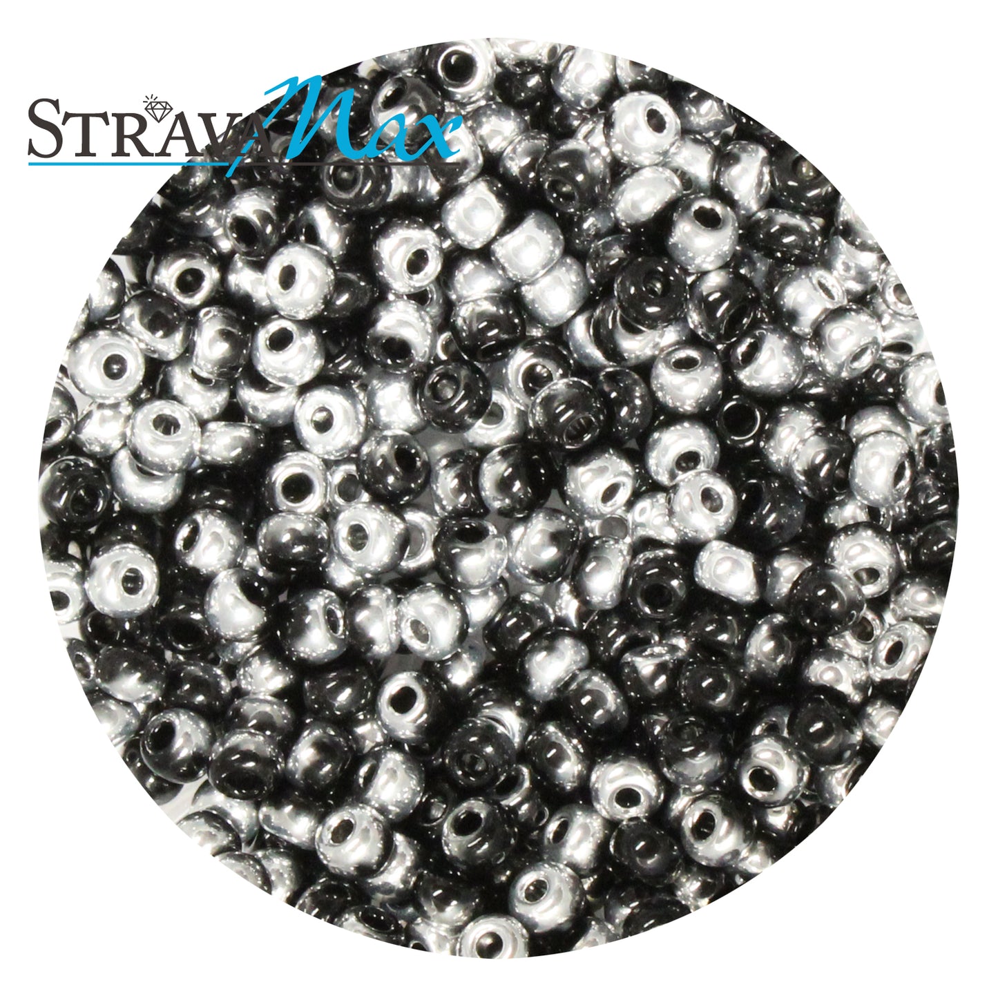 6/0 Black Labrador Half Coat Seed Beads / sold in 1 ounce packs / Preciosa Czech Glass