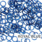 MATTE ROYAL BLUE / 5mm 18 GA Jump Rings / 5 Gram Pack (approx 130) / sawcut round open anodized aluminum