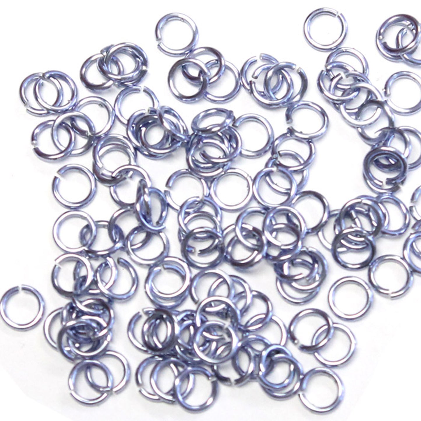 SHINY LIGHT LAVENDER 3.4mm 20 GA Jump Rings / 5 Gram Pack (approx 275) / sawcut round open anodized aluminum