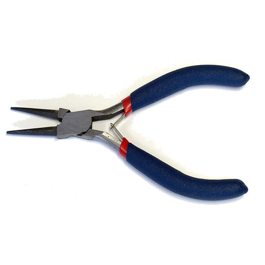 Blue Handle Round Nose Pliers / non-slip handles /  leaf spring with box joints