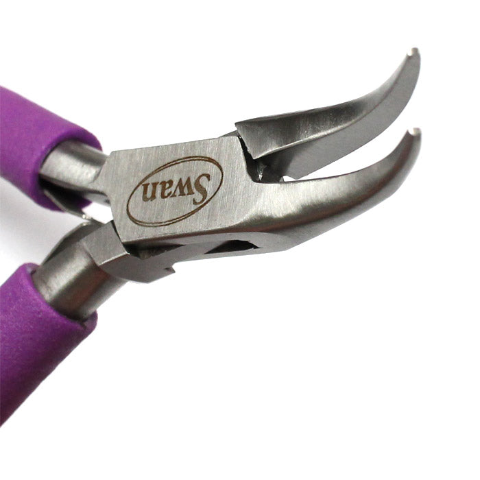 Swan Bent Nose Chain Pliers / stainless steel with non slip grip handle / a great tool for working with jump rings or chain
