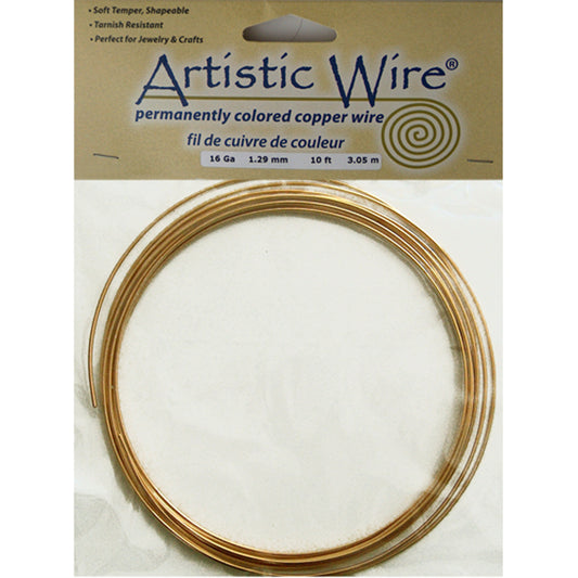 YELLOW BRASS 16 Gauge Round Wire / 10 Foot Roll / Artistic Wire