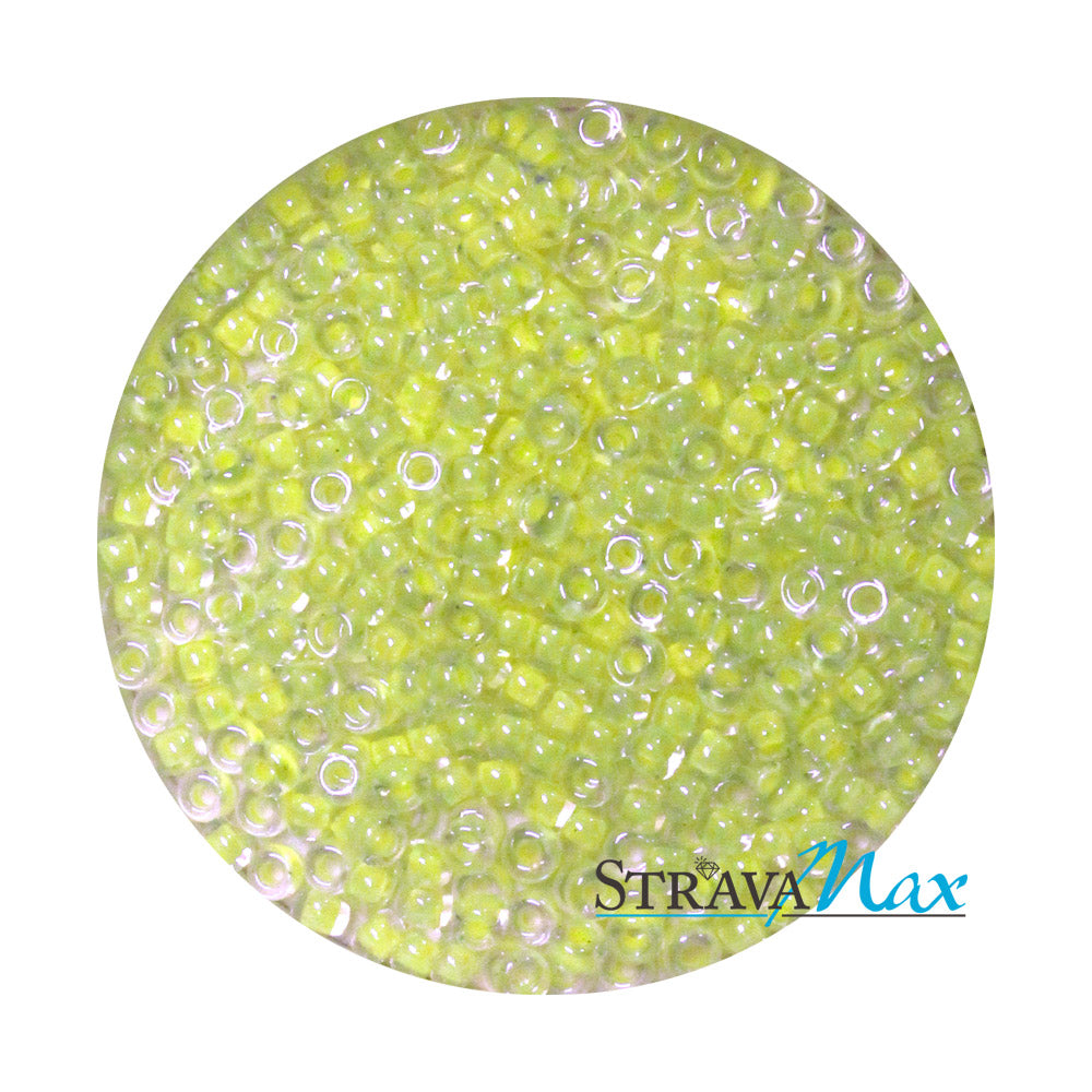 8/0 Luminous Chartreuse Color Lined Miyuki Round Seed Beads / sold in one ounce packs (approx 1100 beads)