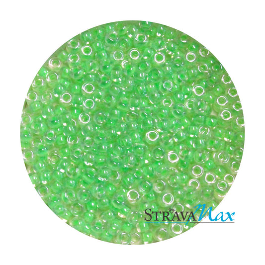 8/0 Luminous Bright Lime Color Lined Miyuki Round Seed Beads / sold in one ounce packs (approx 1100 beads)