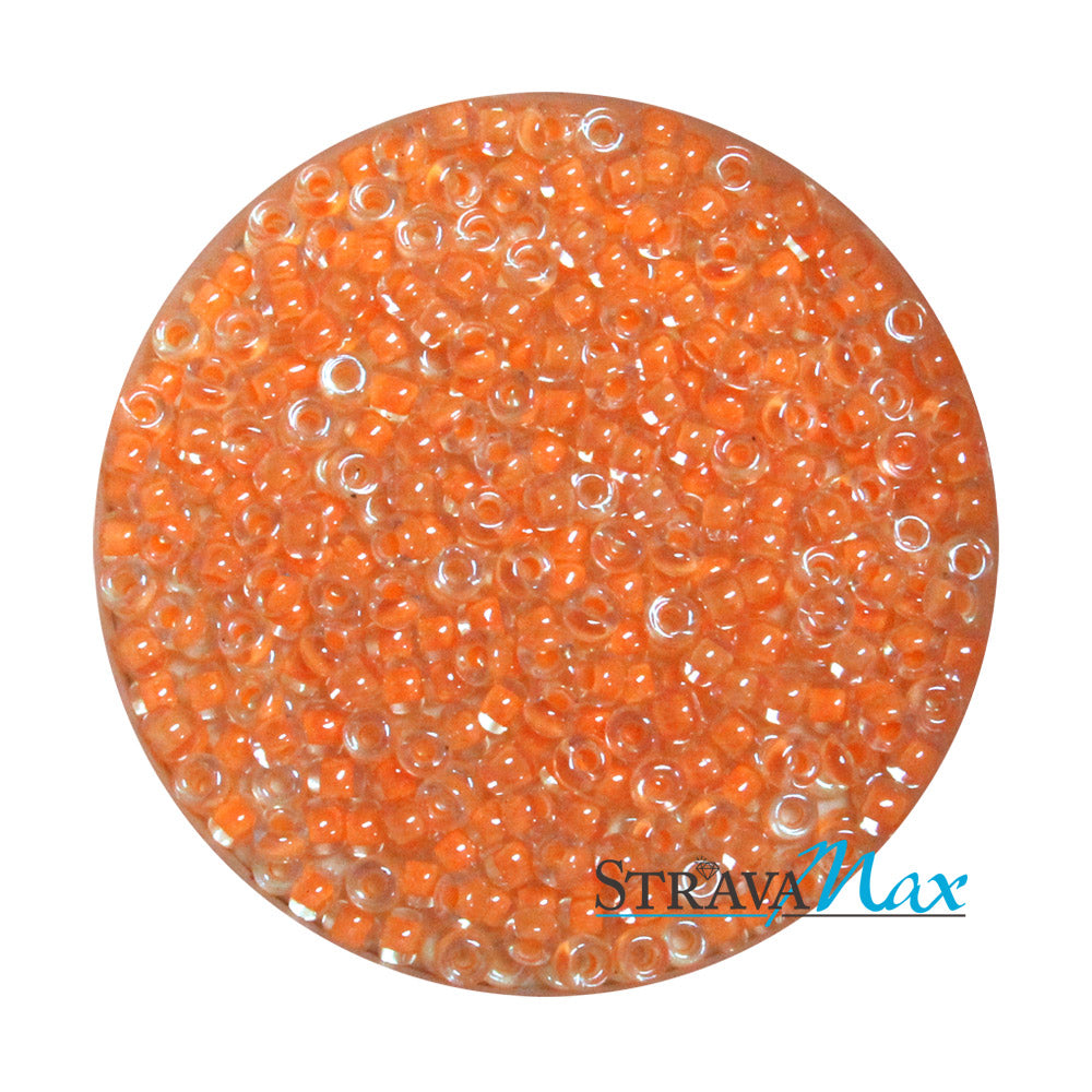 8/0 Luminous Creamsicle Color Lined Miyuki Round Seed Beads / sold in one ounce packs (approx 1100 beads)