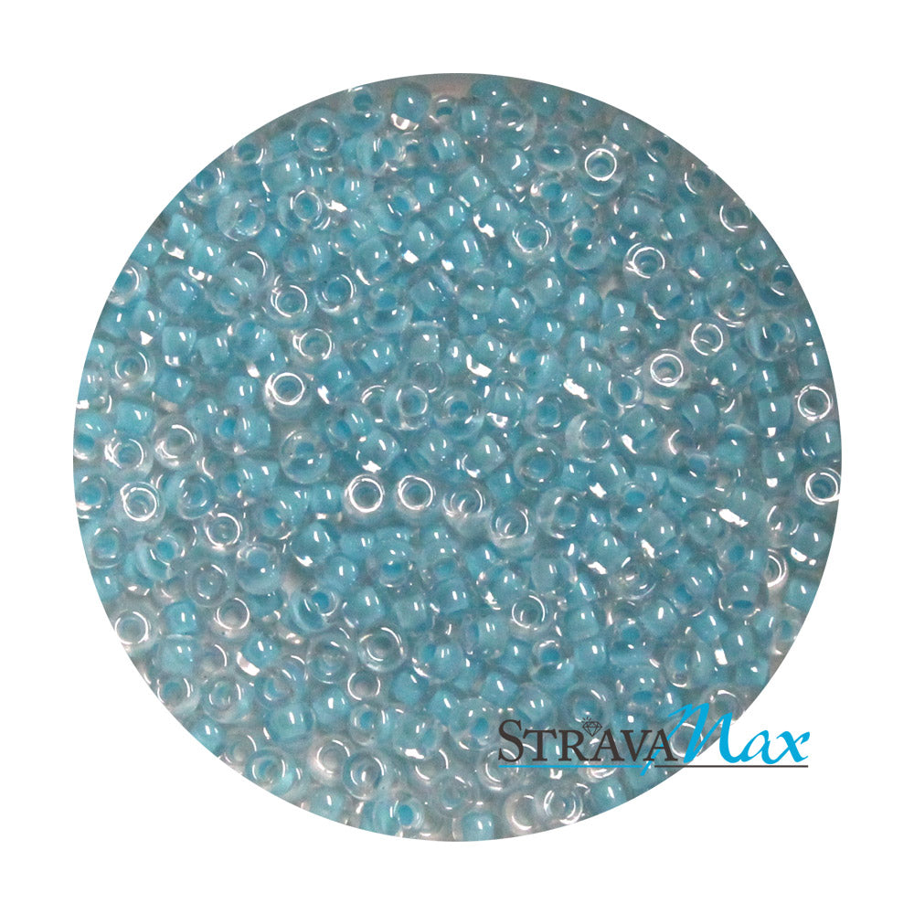 8/0 Luminous Blue Bird Color Lined Miyuki Round Seed Beads / sold in one ounce packs (approx 1100 beads)
