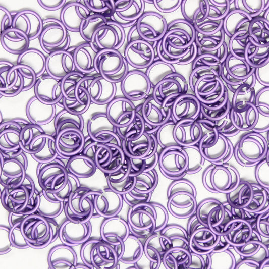 MATTE LAVENDER 4mm 20 GA Jump Rings / 5 Gram Pack (approx 240) / sawcut round open anodized aluminum