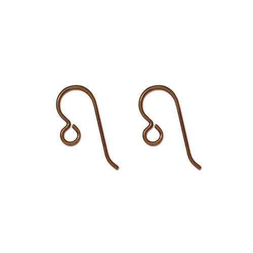 Antique Copper Niobium Hook Earwires / sold by the pair / open loop for adding charms or pendants