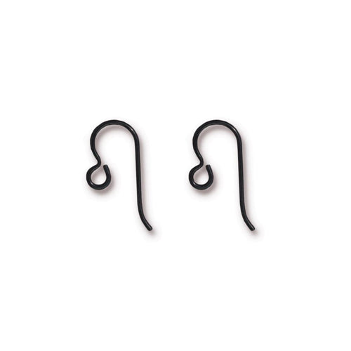 Black Niobium Hook Earwires / sold by the pair / have an open loop for adding charms or pendants