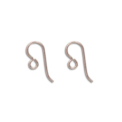 Rose Gold Filled Hook Earwires / sold by the pair / open loop for adding charms or pendants