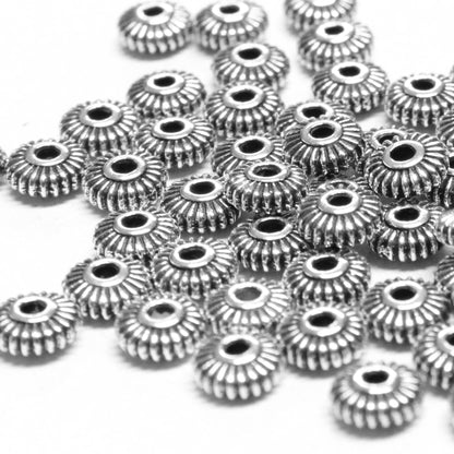 TierraCast 5mm Heishi Crown Spacer Bead / pewter with antique silver finish