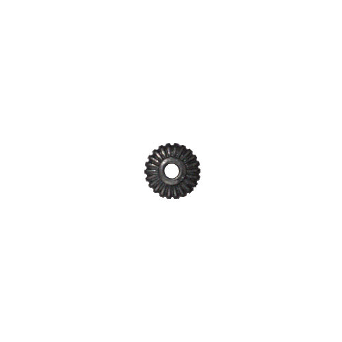 TierraCast 5mm Heishi Crown Spacer Bead / pewter with a black finish / front view