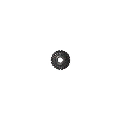 TierraCast 5mm Heishi Crown Spacer Bead / pewter with a black finish / front view