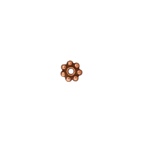 TierraCast 5mm Beaded Daisy Spacer Bead / pewter with antique copper finish / 93-0421-18