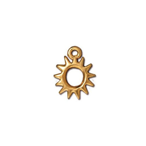 TierraCast Radiant Sun Charm / plated pewter with a bright gold finish / 94-2097-26