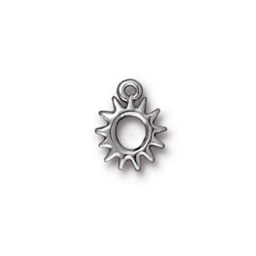 TierraCast Radiant Sun Charm / plated pewter with a white bronze finish / 94-2097-70