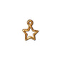 TierraCast Open Star Charm / plated pewter with a bright gold finish / 94-2106-25