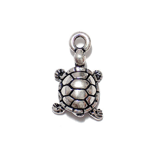 TierraCast Turtle Charm / pewter with antique silver finish