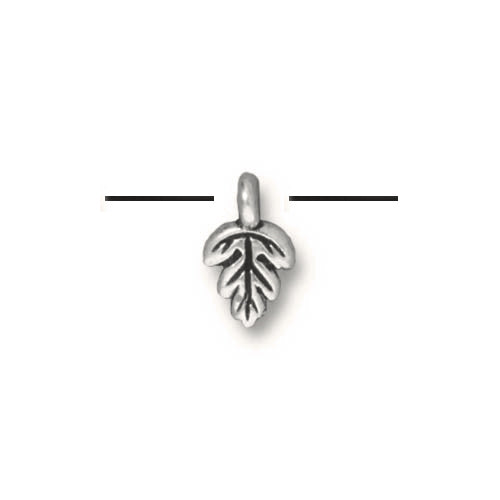 TierraCast Oak Leaf Charm / pewter with antique silver finish