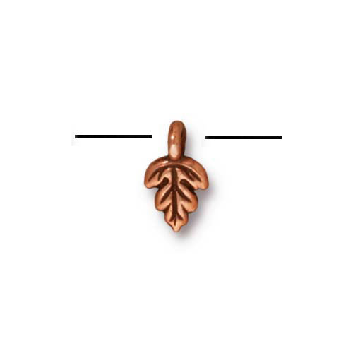TierraCast Oak Leaf Charm / pewter with antique copper finish